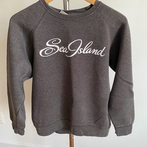 Oura Gray Crewneck Sweatshirt with Sea Island Wordmark